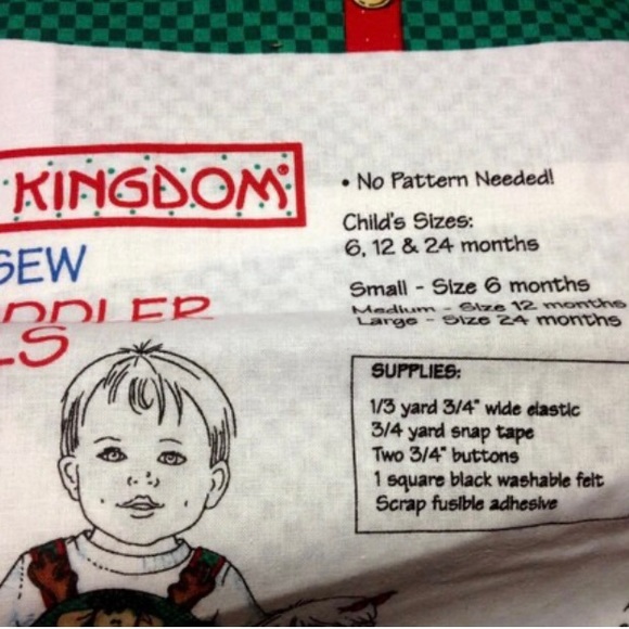 Christmas Overalls 1998 Daisy Kingdom Reindeers Grn Check Toddler SZ 2-6 Uni-Sex - Picture 2 of 3